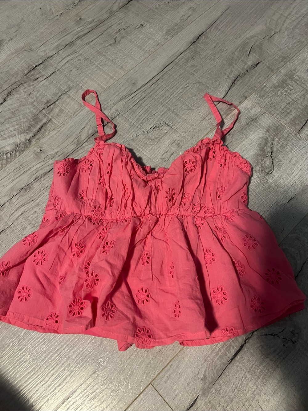 Women’s Pink Eyelet Tank Top